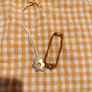 Floral Charm necklace and bracelet